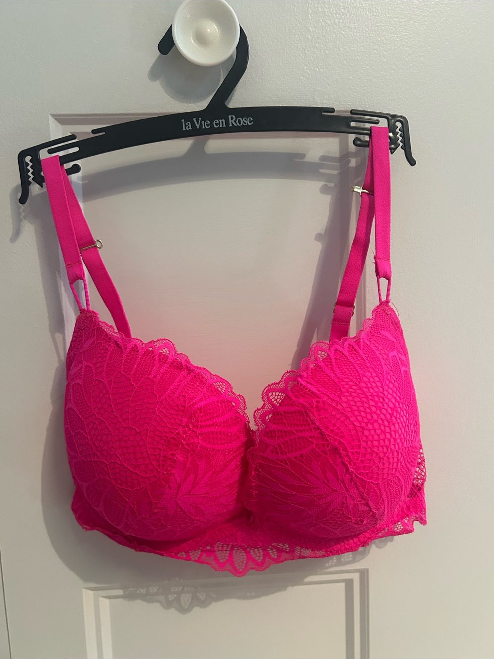 La SENZA Bright Hot Pink Lace Push-Up Bra